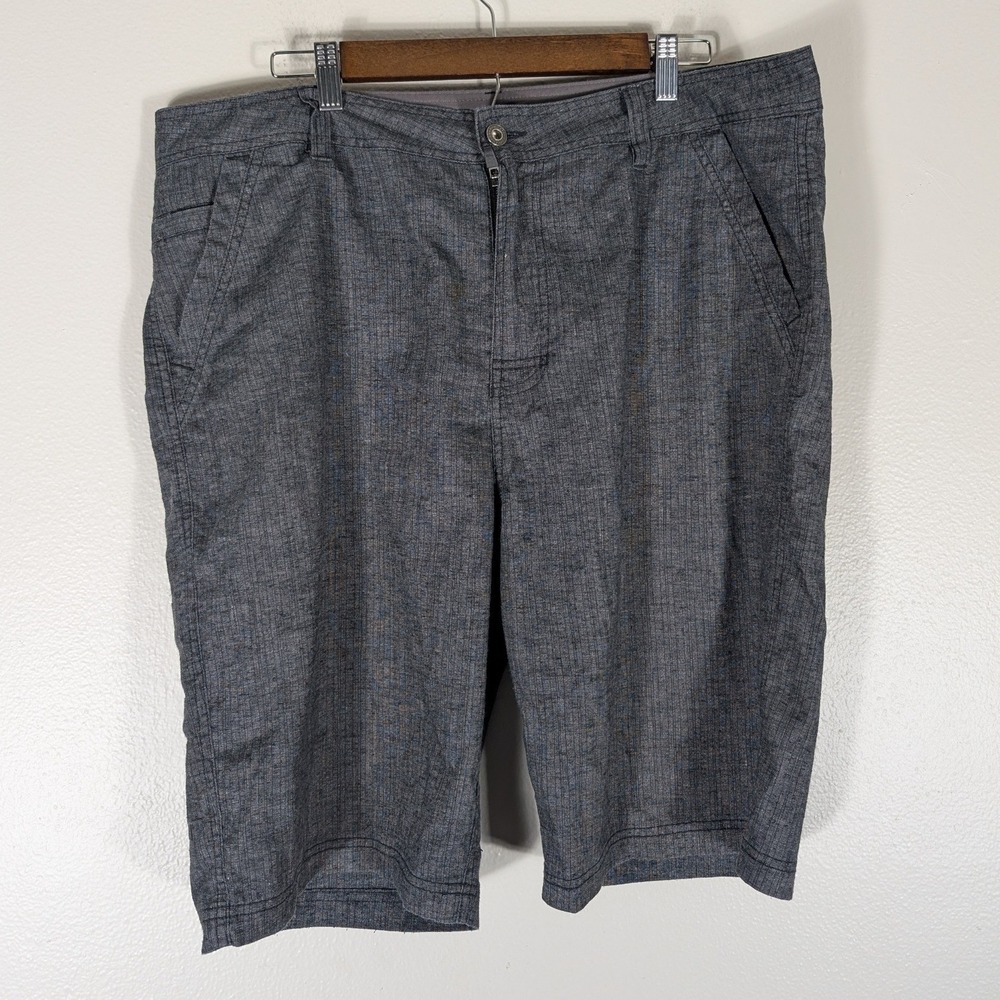 Prana Mens Size 38×11L Hemp Cotton Blend Shorts Charcoal Gray Hiking Outdoor